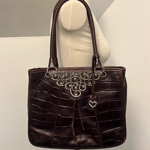 Handbags - Brighton, Brown crocodile, print, leather shoulder bag
